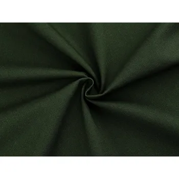 Oděvní bavlněná tkanina s příměsí lnu elastická, střední, 5 zelená tmavá