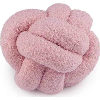 Dekorativní polštářek Dekorační polštář uzel buklé Ø20 cm, střední, 3 pudrová