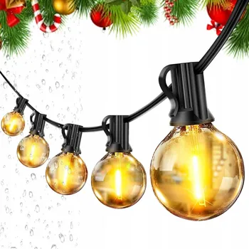 Venkovní osvětlení LED SVĚTELNÝ ŘETĚZ ZAHRADNÍ GIRLANDA 18m 30X ZAHRADNÍ ŽÁROVKY VENKOVNÍ