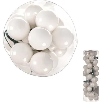 Vánoce Ozdoby skleněné - pr. 2 cm, barva bílá, cena za balení (48 ks)