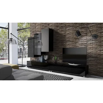 Obývací stěna Obývací stěna CHEMUNG 15 - černá / lesklá černá