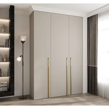 Šatní skříň Šatní skříň s policemi 160/40 LORENA 3 - kašmír / zlatá