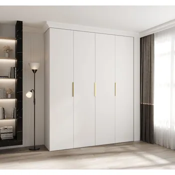 Šatní skříň Šatní skříň s policemi 200/40 LORENA 4 - bílá / zlatá