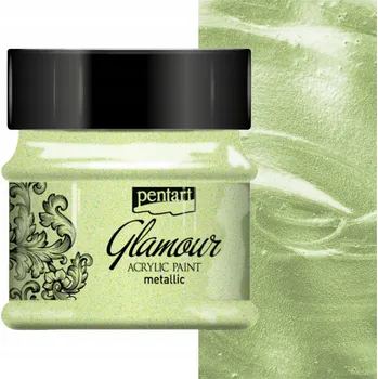Vodová barva Barva akrylová metalická ZELENÉ ZLATO Glamour 50 ml. Pentart decoupage