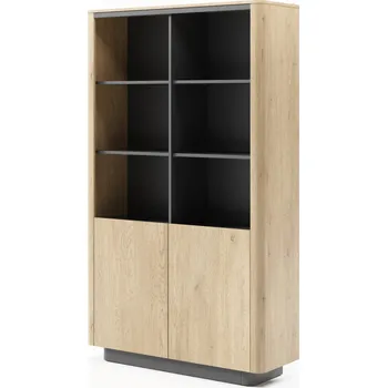 regál Vysoký regál do obýváku FOLEY - dub cremona / černý