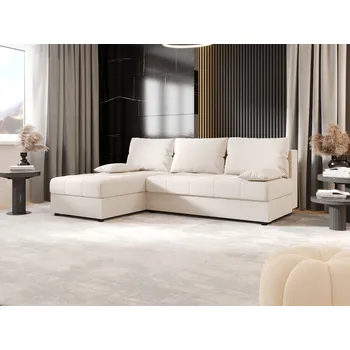 Sedací souprava Rozkládací rohová sedačka ADELINDE - smetanová, levý roh