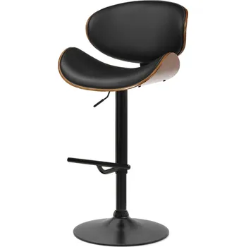 Barová židle Otočná barová židle MYRTEL - černá / ořech