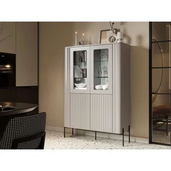 Policová skříň Prosklená skříň CALERA - kašmír