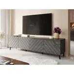 TV stolek 200 cm BERMEJO - grafitový / lesklý grafitový