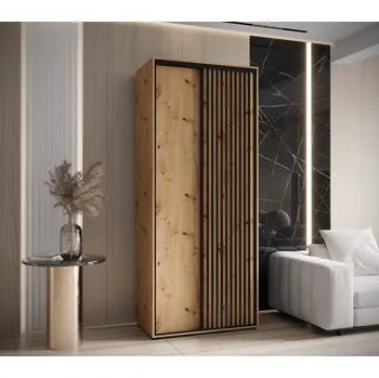 Šatní skříň Šatní skříň FIDELIA 1 - 120/45 cm, dub artisan / dub artisan / černá