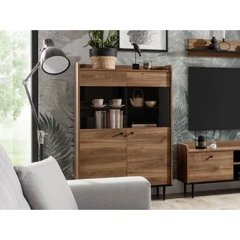 Policová skříň Vitrína MARIKO 2 - brandy castello