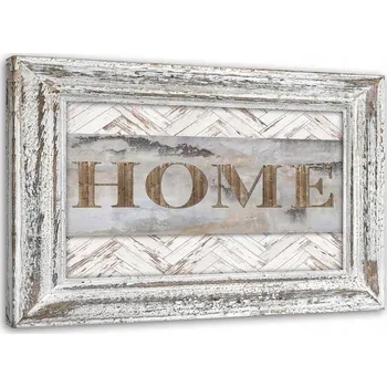 Obraz OBRAZ NA PLÁTNĚ Nápis Home Dřevo Rám