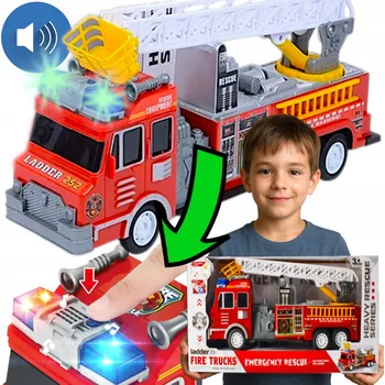 autíčko OBROVSKÁ HASIČI 38 CM NA BATERIE, HASIČSKÉ AUTO + SVĚTLA + ZVUKY + KOŠ