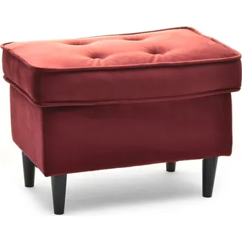 Taburet Čalouněný taburet DENIZ - bordový / černý