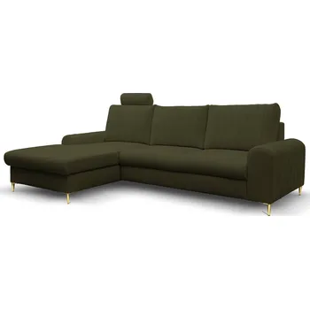 Sedací souprava Rohová sedačka s úložným prostorem ESTENVAN - olivová, levý roh