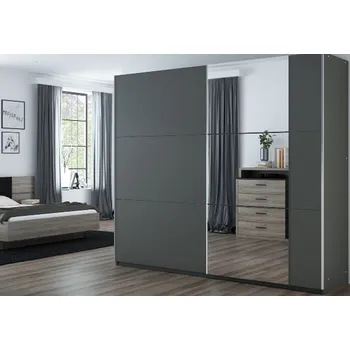 Šatní skříň Šatní skříň 250 ZARIA se zrcadlem - grafitová