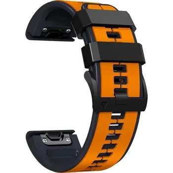 Řemínek na hodinky Silikonový řemínek Ricardo 26mm (pro Garmin Fenix 8/7X/6X (51mm), Tactix aj.), oranžový V2, QuickFit