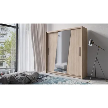 Šatní skříň Šatní skříň se zrcadlem 200 cm CHOCONTA 2 - dub sonoma