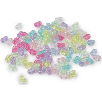 Dětské navlékací korálky Plastové korálky peanut mix 4x6 mm, velké, 1 multikolor transparent