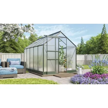 Skleník Skleník Vitavia Apollo 6200 polykarbonát 6 mm 195 x 323 cm zelený vč. základového rámu