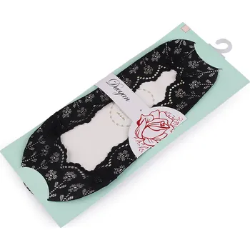 Dámské ponožky Dámské / dívčí ponožky do tenisek / balerín krajkové s protiskluzem, střední, 6 černá