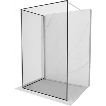 Mexen Kioto sprchová stěna Walk-in 130 x 70 cm, černý rámeček, chrom - 800-130-212-01-70-070 Sprchové stěny