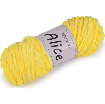 Příze Pletací žinylková příze Alice 100 g, střední, 20 žlutá