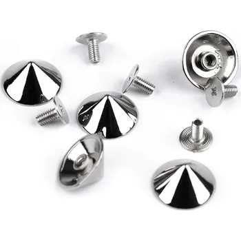 Ozdobný šroubovací hrot / nýt / nožičky na kabelky Ø15 mm, střední, 1 nikl