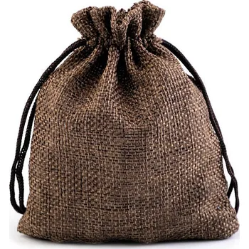 Dárkový pytlík 10x12 cm imitace juty, velké, 2 hnědá tmavá