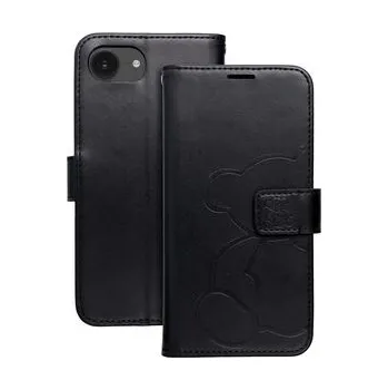 Pouzdro na mobilní telefon Pouzdro MEZZO Book pro IPHONE 16e (SE 4 2025) teddy bear černé - OEM + zdarma možnost vyzkoušet a vrátit zboží do 30 dní