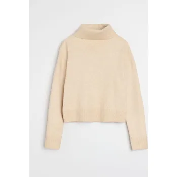 Dámský svetr Sinsay - Hladký rolák basic - béžová - 236FJ-02M - 236FJ-02M-XXS