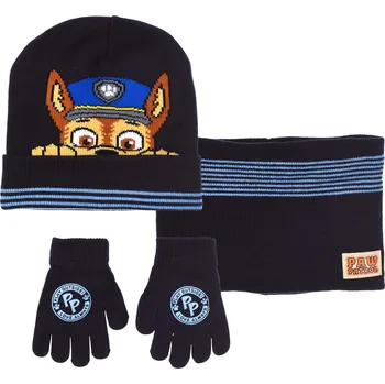 Čepice SOUPRAVA ČEPICE, NÁKRČNÍK A RUKAVICE TLAPKOVÁ PATROLA SC hy 40164 tm. modrá Velikost: 52