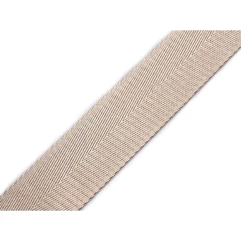 Hladký oboustranný popruh s leskem šíře 38 mm, střední, 2 béžová světlá