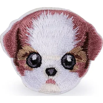 Nažehlovačka pes, střední, 2 béžová tm.