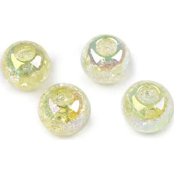 Korálek Plastové korálky s AB efektem Ø20 mm, velké, 7 (T41) žlutá nejsv.