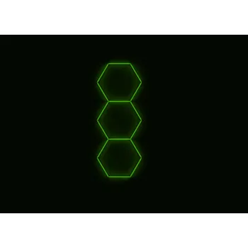 LED panel Kompletní LED hexagonové svítidlo zelené, rozměr: 3 elementy 97 x 246 cm