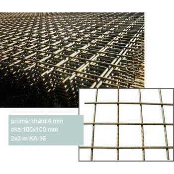kari síť Kari síť svařovaná KA 16 drát 4 mm – 2×3 m (oko 100×100 mm)