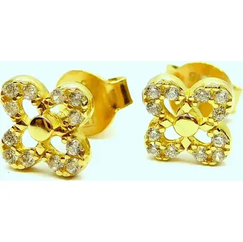 Náušnice Klenoty Budín Dámské peckové zlaté náušnice na puzetku se zirkony 585/1,04gr HK2361 (Klenoty Budín Dámské peckové zlaté náušnice na puzetku se zirkony 585/1,04gr HK2361)