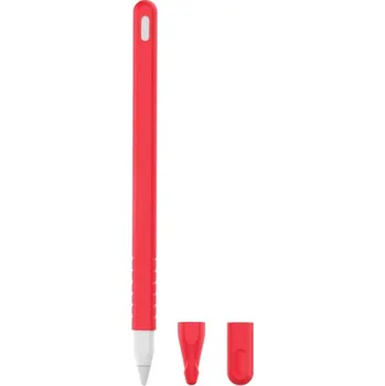 3v1 silikonový obal pro Apple Pencil 2. generace / Pro - červený