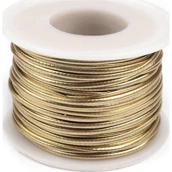 Šňůra z eko kůže šíře 1,5 mm, střední, 2 zlatá sv.