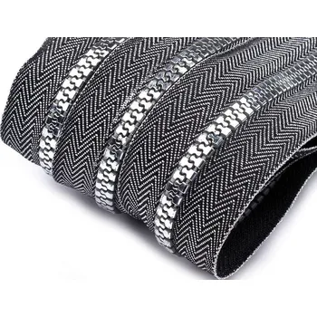 Zip Zip kostěný No 5 metráž zlato a stříbro, střední, 2 stříbrná