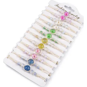 Náramek Náramek shamballa s korálky a květem, velké, mix