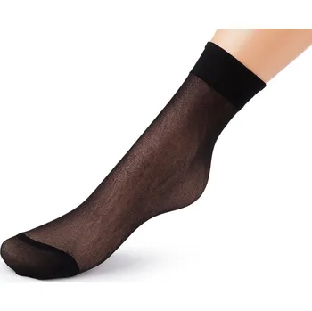 Dámské punčochy Silonové ponožky 20 den 5 párů, velké, 999 Black