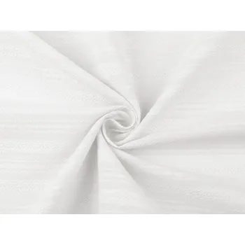 Bavlněná látka / plátno s krajkovým efektem, střední, 1 bílá