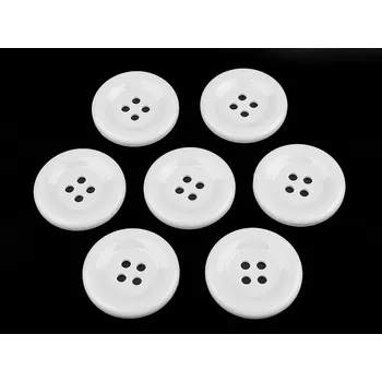 Knoflík Knoflík velký Ø50 mm, střední, 1 bílá