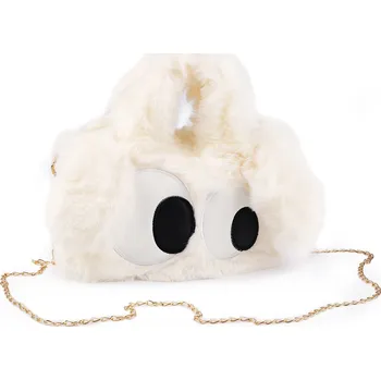 Kabelka Dívčí plyšová kabelka 25x16 cm, střední, 1 krémová nejsvět.