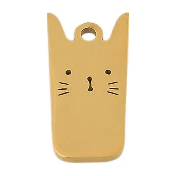 Přívěsek Přívěsek z nerezové oceli kočka, velké, 4 zlatá