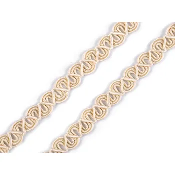 Bavlněný prýmek šíře 8 mm, střední, 2 krémová světlá