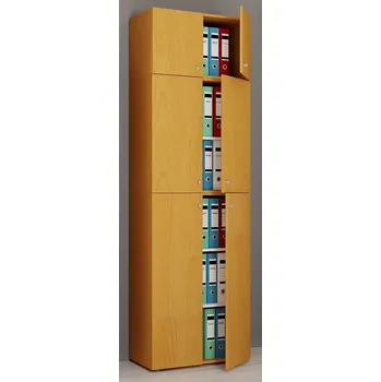 Policová skříň Vcm Kancelářská skříň Lona XXL s otočnými dveřmi S nástavcem, buk