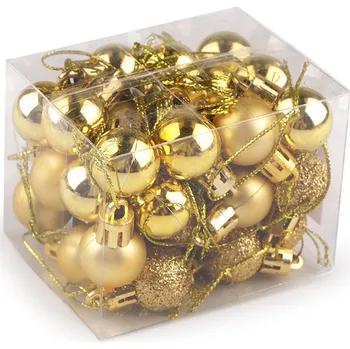 Vánoční dekorace Vánoční baňky Ø20 mm, střední, 3 zlatá sv.